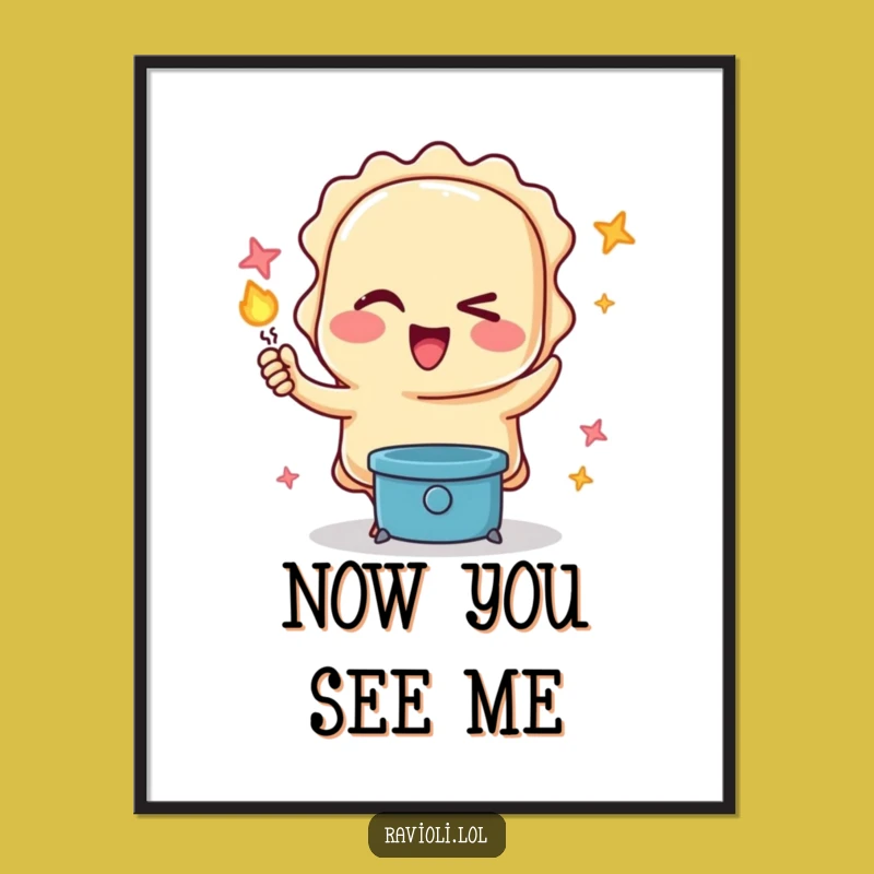 Funny Ravioli Magic Poster: Hilarious Wall Art for Foodies and Magicians