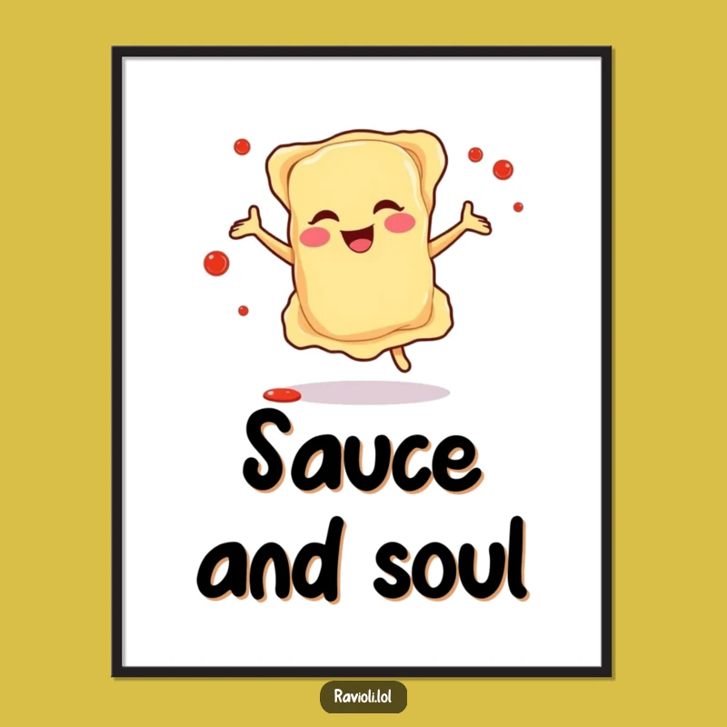 Funny Ravioli Dance Party Poster - Italian Art Celebration Gift