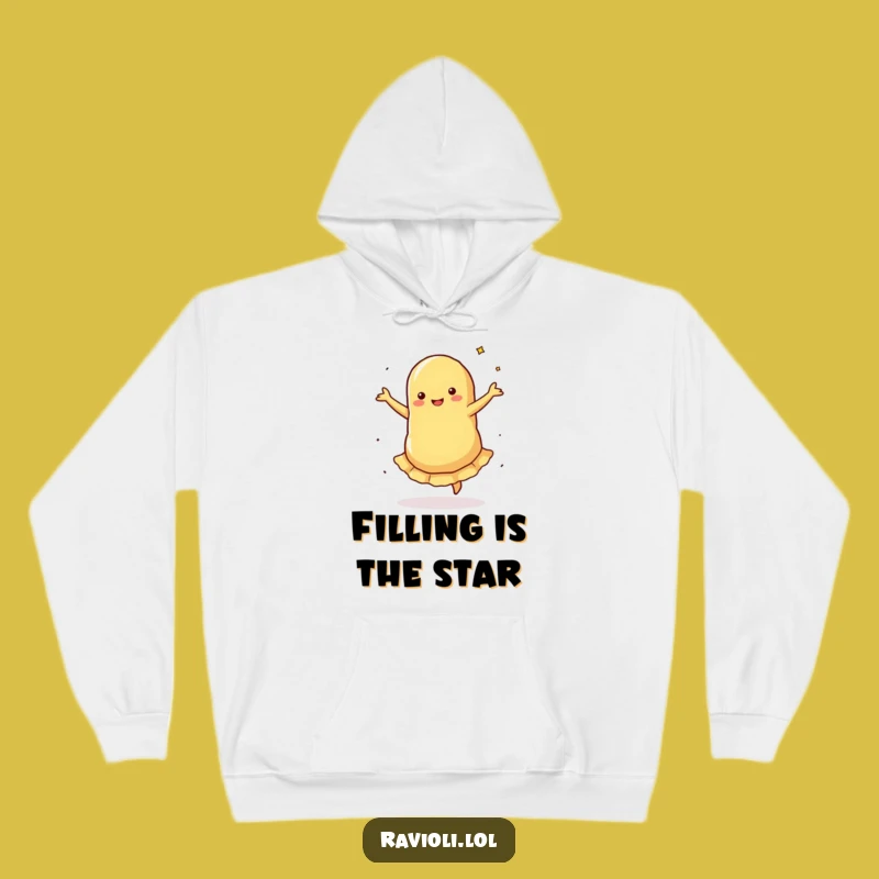 Funny Dancing Ravioli Hoodie: Pasta's Twirl of Joy, Ultimate Funny Gift for Comfort Dancers
