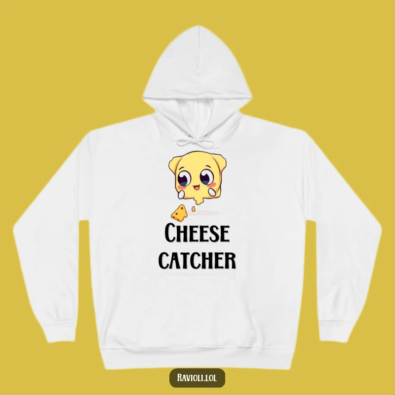 Funny Ravioli Cheese Catcher Hoodie - Cozy Wide-Eyed Pasta Lover Gift