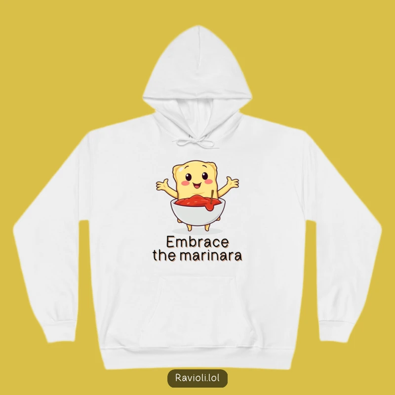 Funny Ravioli Marinara Embrace Hoodie - Cozy Italian Sauce Lover Gift