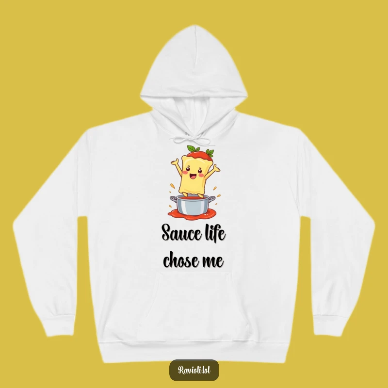 Funny Ravioli Sauce Leap Hoodie: Cozy Noodle Dive Comfort, Perfect Gift