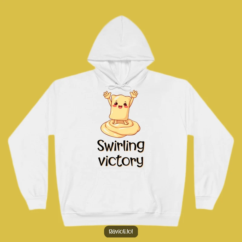 Funny Ravioli Victory Swirl Hoodie - Cozy Celebration Wear for Pasta Fans