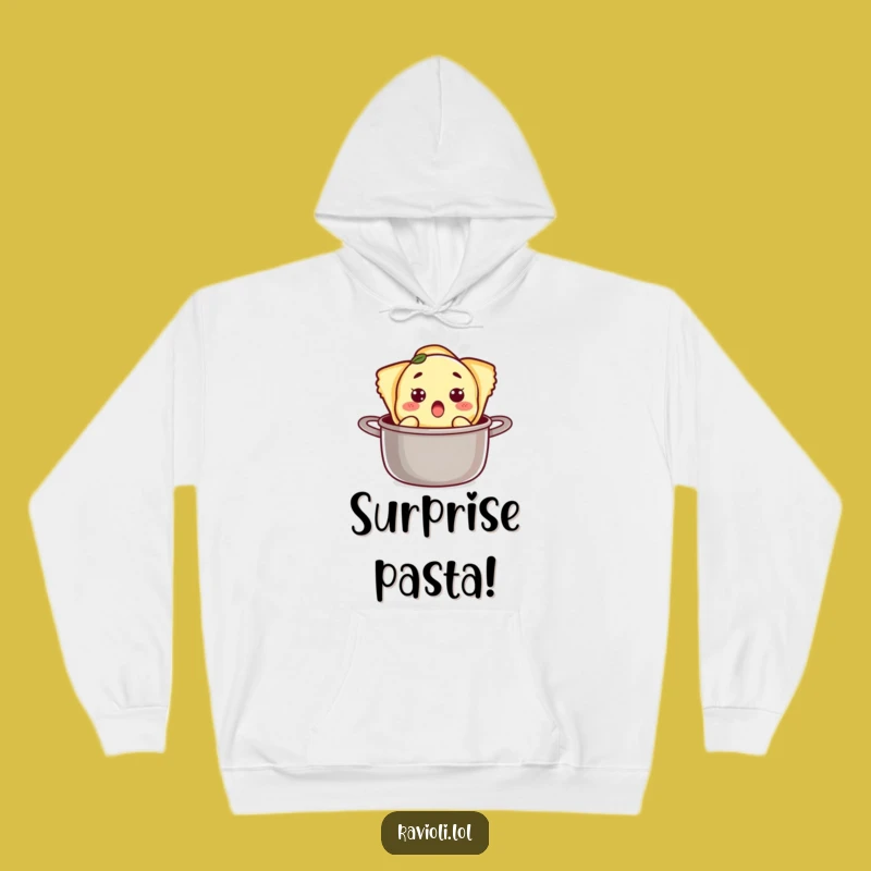 Funny Surprised Ravioli Pot Hoodie - Cozy Culinary Surprise Gift