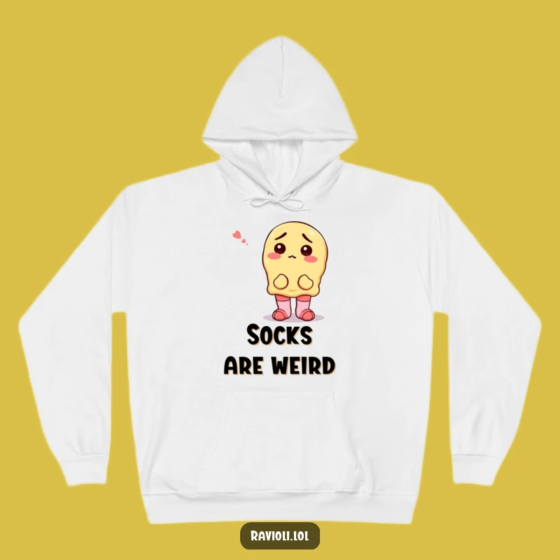 Funny Ravioli Mismatched Socks Hoodie - Cozy Confusion & Quirky Style Gift