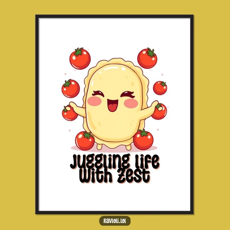 Funny Free Printable Wall Art: Juggling Ravioli Art, Whimsical Downloadable Home Decor