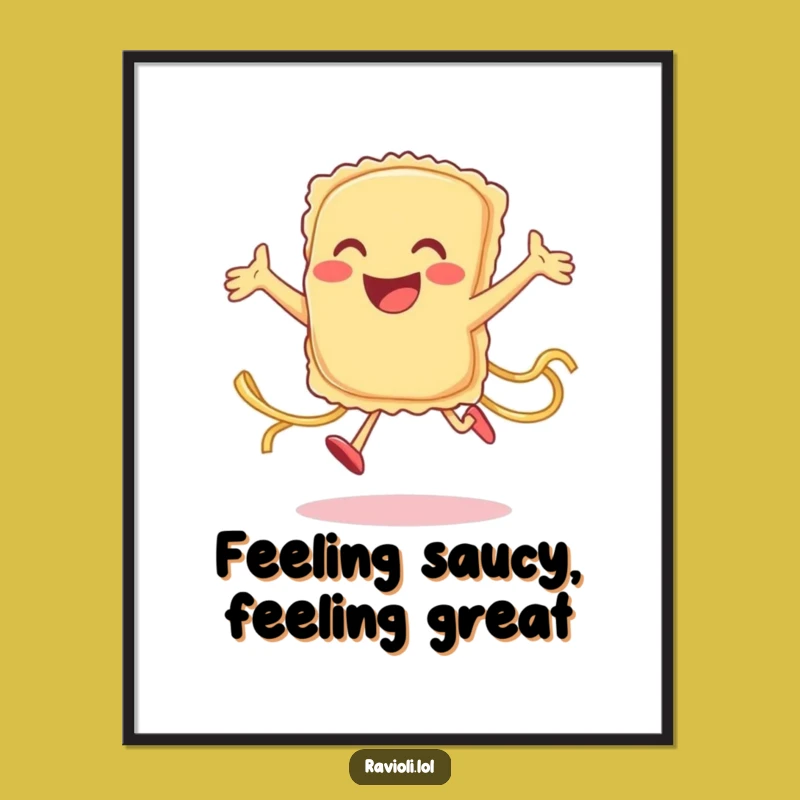 Funny Free Printable Wall Art: Jumping Ravioli - Humorous Downloadable Decor for Foodies