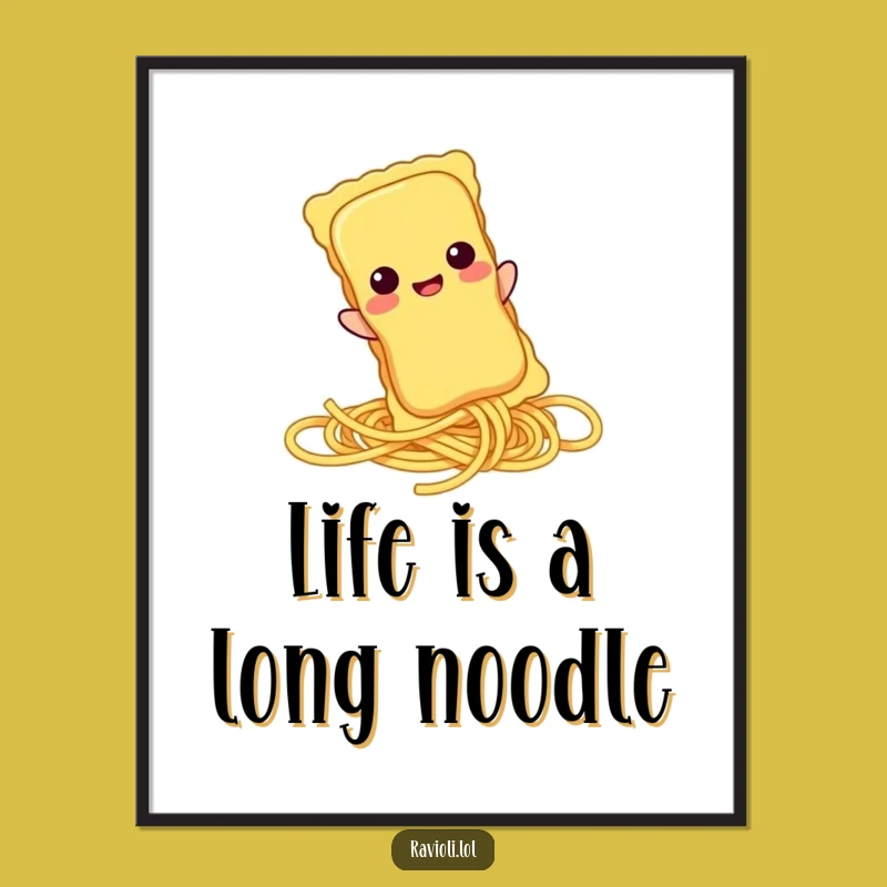 Funny Free Printable Wall Art: Ravioli Spaghetti Slide - Humorous Downloadable Decor