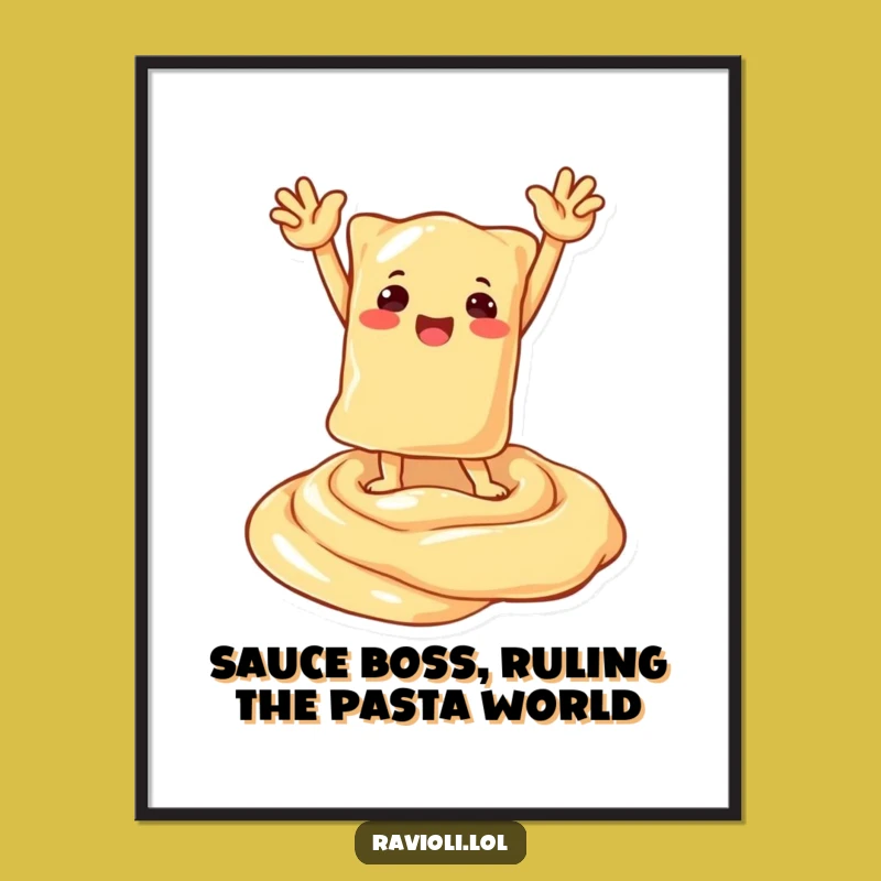 Funny Free Printable Wall Art: Triumphant Ravioli Art, Italian Food Decor, Downloadable Quirky Piece