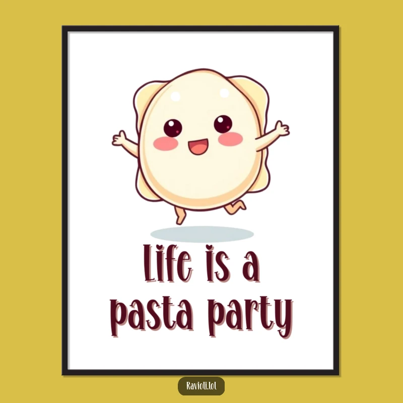 Funny Free Printable Ravioli Art: Cute Decor Downloadable Gift for Kitchen Lovers
