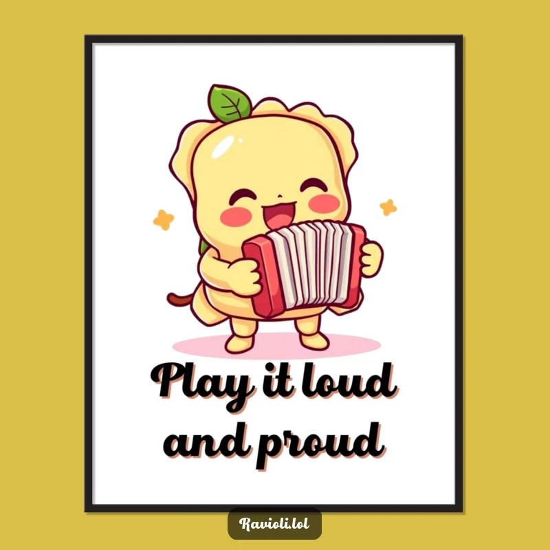 Free Printable Wall Art: Ravioli Accordion Player - Cheerful Downloadable Music Decor!