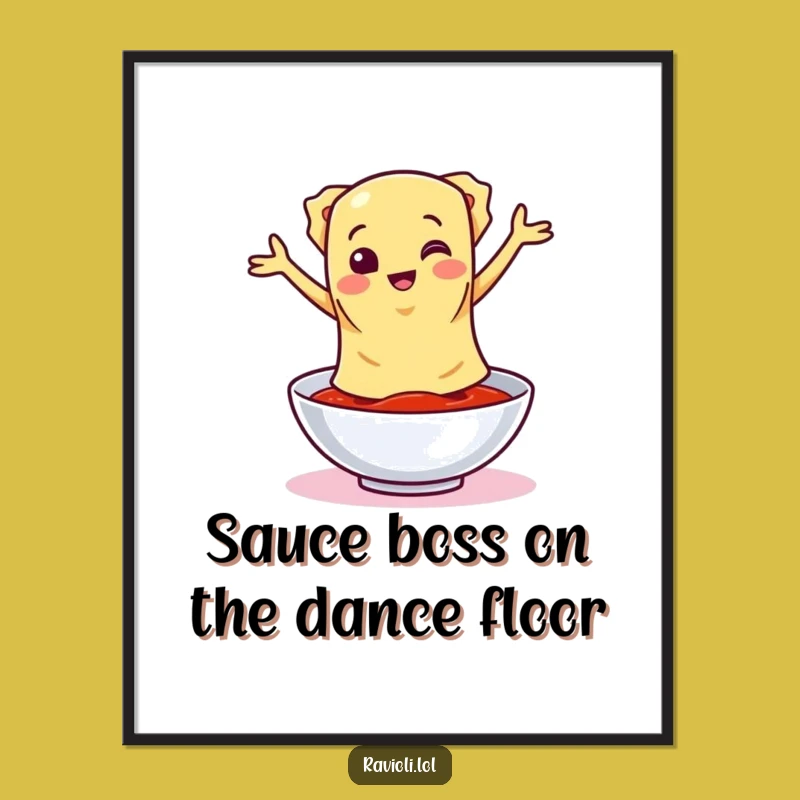 Free Printable Dancing Ravioli Wall Art: Silly Downloadable Decor for Foodie Fun