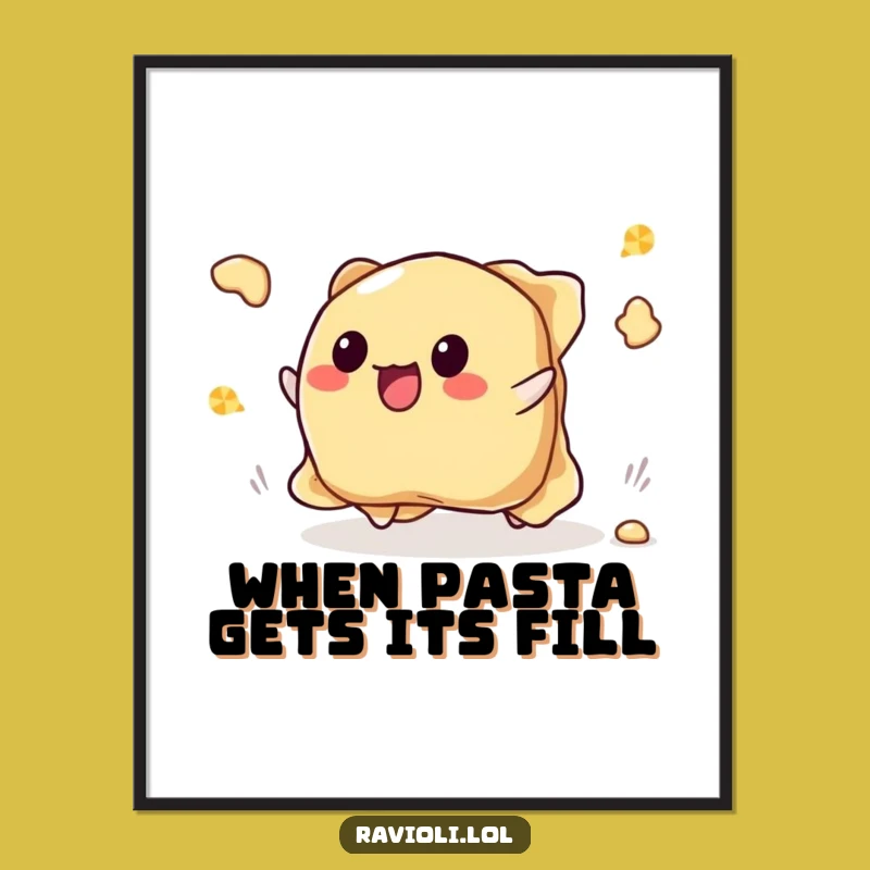 Free Printable Funny Ravioli Tumble Wall Art - Downloadable Humorous Decor