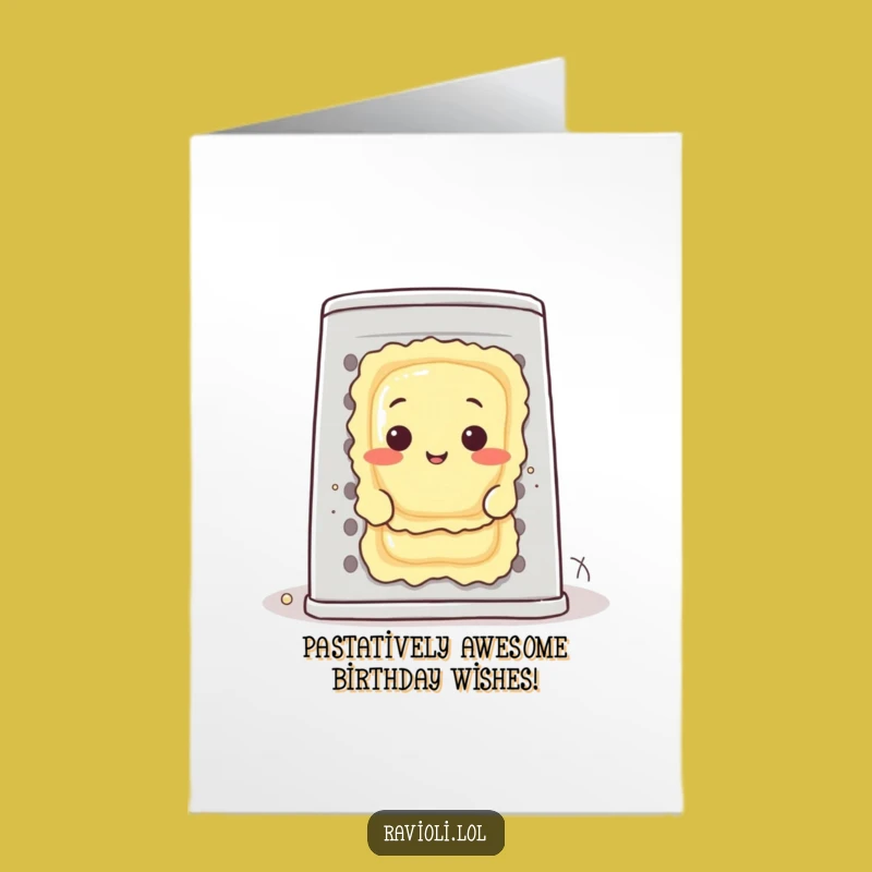 Free Printable Birthday Card: Funny Ravioli Peeking, A Cheesy Downloadable Gift!