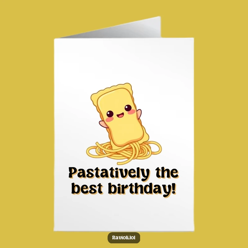 Free Printable Birthday Card: Funny Ravioli Spaghetti Slide - Downloadable Fun Gift
