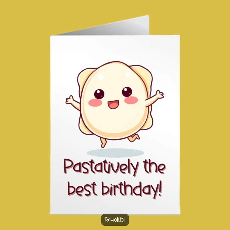 Free Printable Happy Ravioli Birthday Card: Funny Downloadable Gift for Pasta Lovers