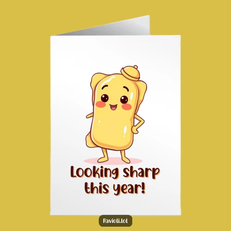 Free Printable Birthday Card: Confident Ravioli, Stylish Downloadable Gift for Him or Her