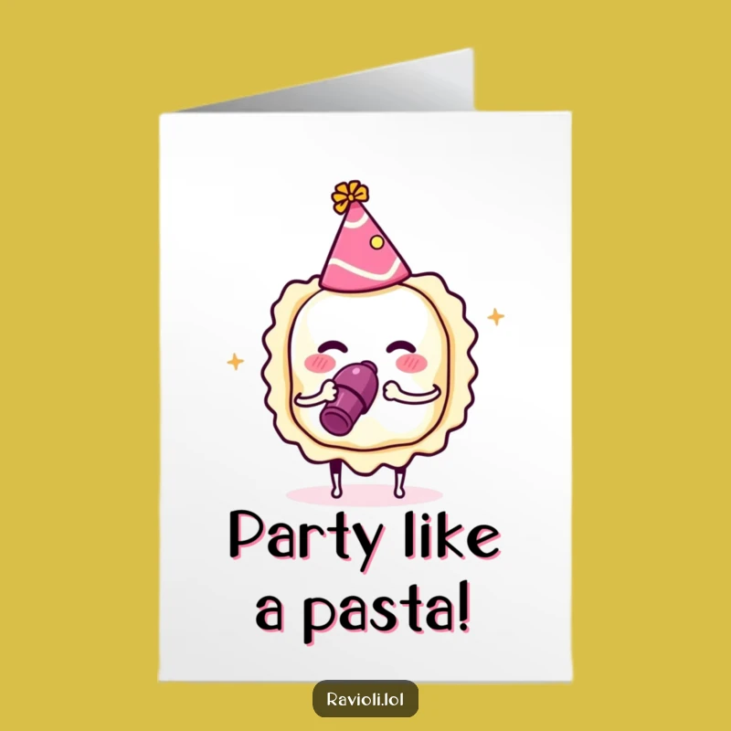 Free Printable Birthday Card: Party Ravioli Fun, Festive Downloadable Gift for Celebrations