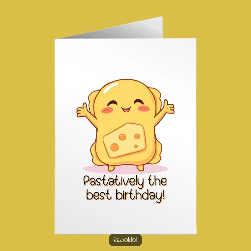 Free Printable Ravioli Hug Cheese Birthday Card: Funny Downloadable Gift for Food Lovers