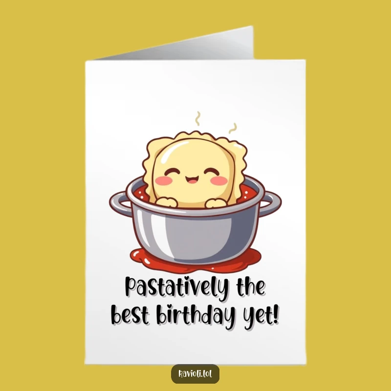 Free Printable Funny Ravioli Birthday Card: Silly Face, Perfect Downloadable Gift