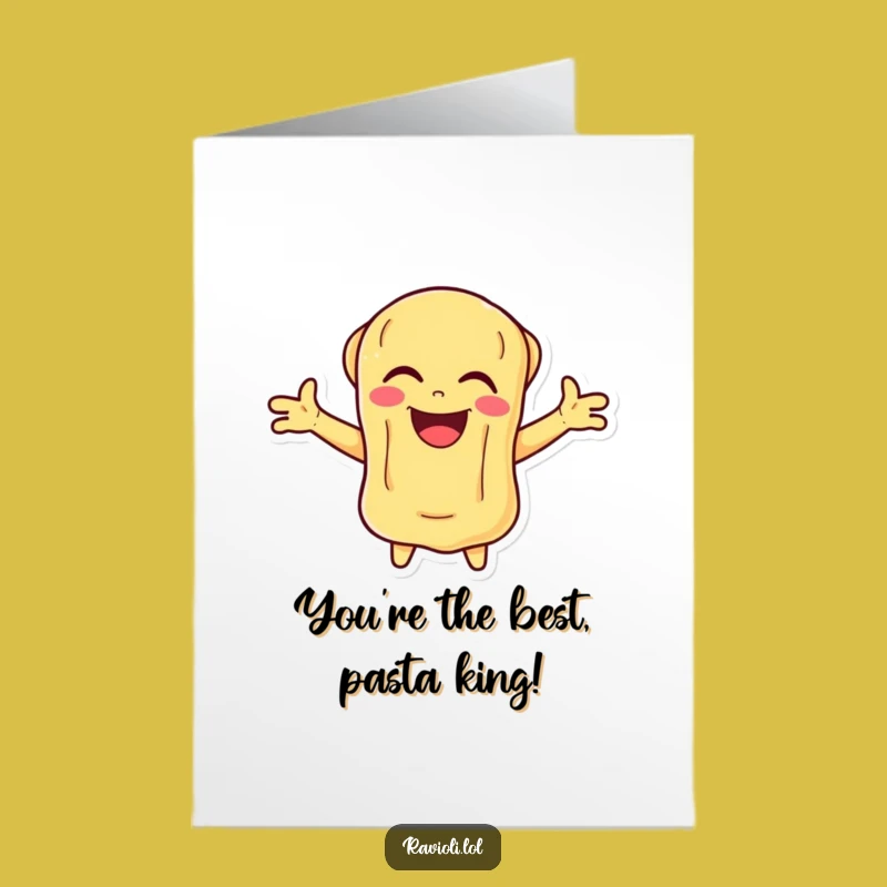 Free Printable Cheerful Ravioli Congrats Card: Laughing Friend Downloadable Gift