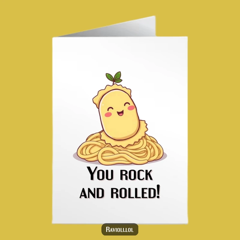 Free Printable Congrats Card: Rolling Ravioli Fun! Downloadable Humorous Gift