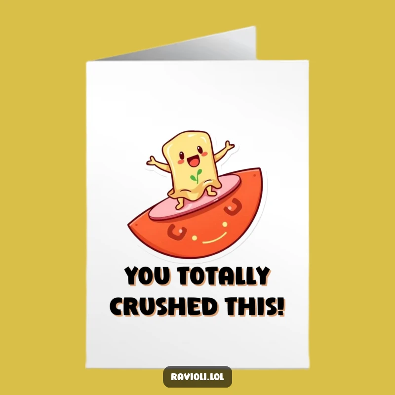 Free Printable Ravioli Congrats Card: Ride the Wave of Success!