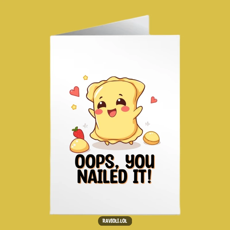 Free Printable Congrats Card: Tripping Ravioli Funny Downloadable Gift