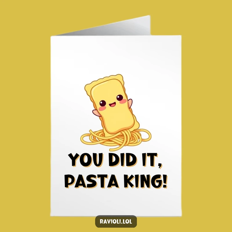 Free Printable Congrats Card: Ravioli Spaghetti Slide - Humorous Downloadable Gift