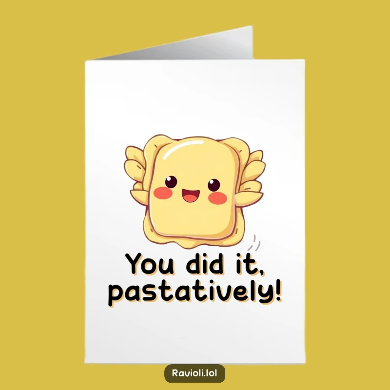 Free Printable Funny Ravioli Congrats Card - Pasta Wings Downloadable Gift Idea