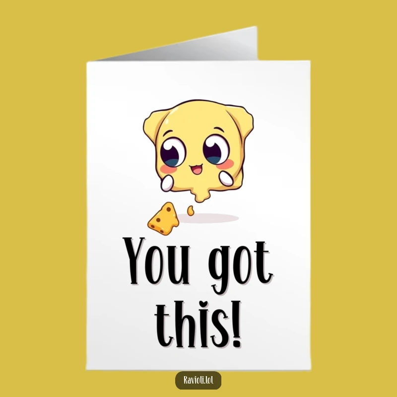 Free Printable Congrats Card: Catching Cheese Ravioli! Downloadable Funny Gift