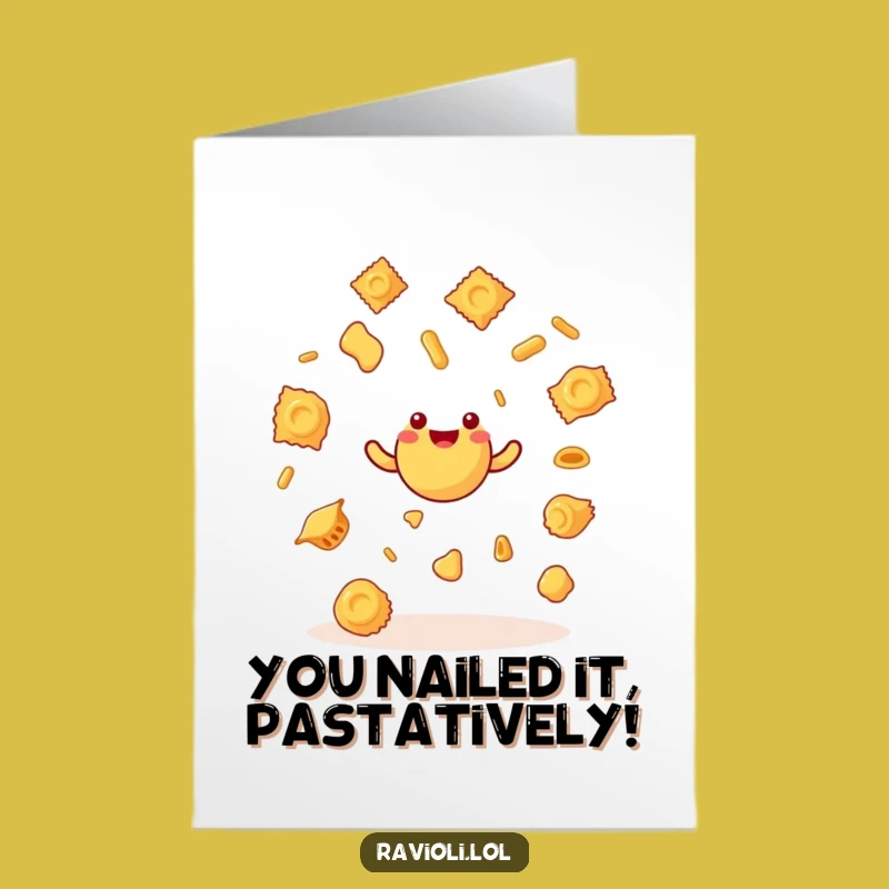 Free Printable Ravioli Congrats Card - Funny Juggling Pasta Downloadable Gift