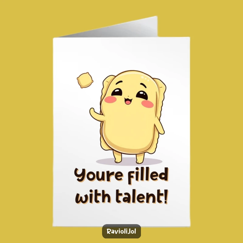 Congrats Free Printable Card: Ravioli Toss Success Downloadable Celebration