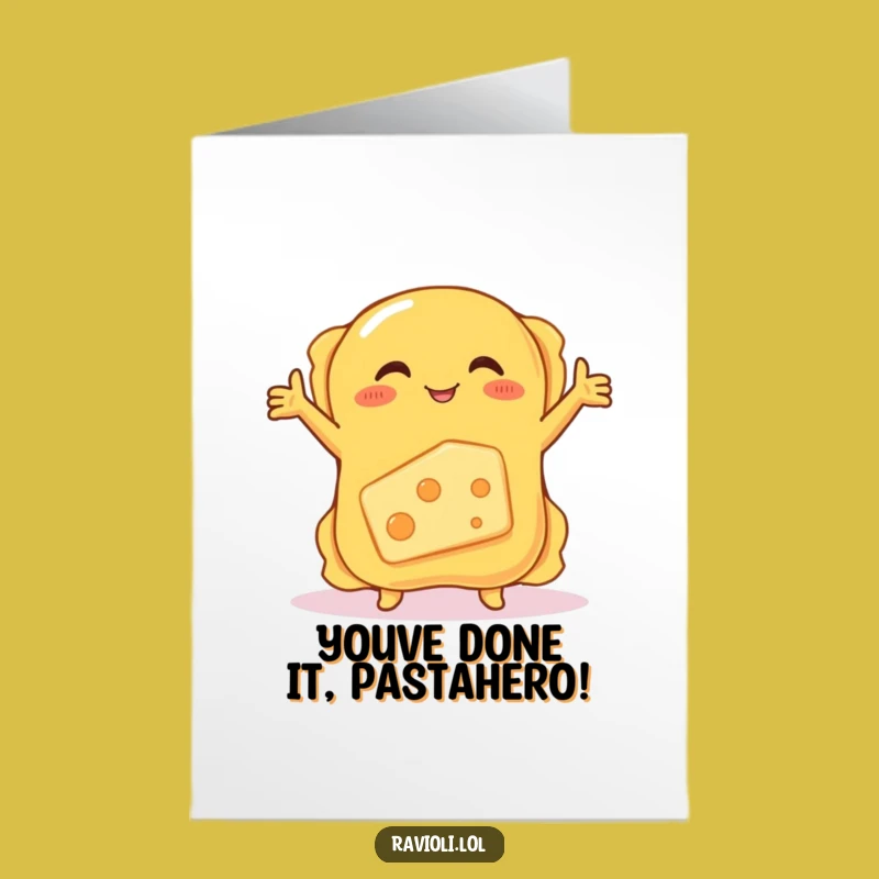 Free Printable Ravioli & Cheese Congrats Card: Cheesy Downloadable Greeting for Any Occasion