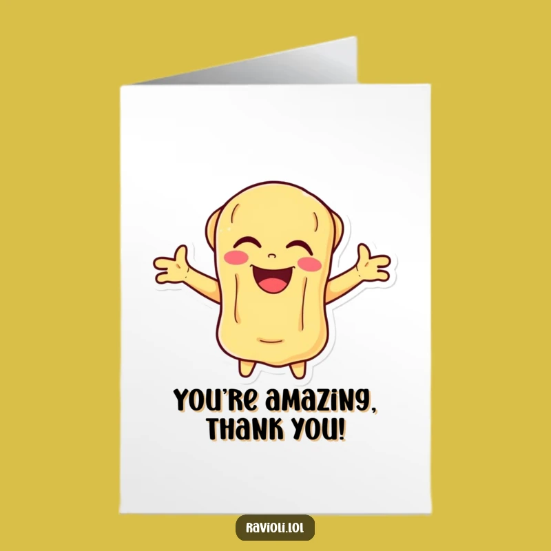 Free Printable Happy Ravioli Thank You Card: Laughing Downloadable Gift