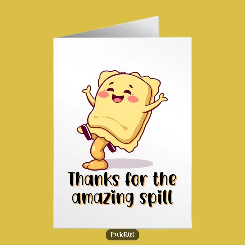 Free Printable Thank You Card: Giggling Ravioli Thanks - Funny Messy Downloadable Gift