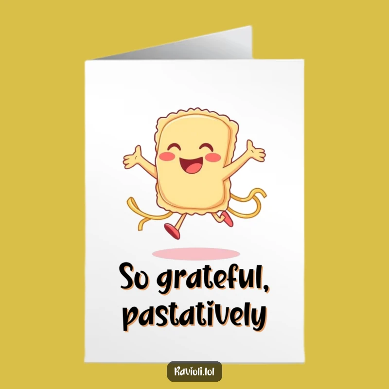 Free Printable Thank You Card: Happy Ravioli Thanks - Funny Pasta Downloadable Gift