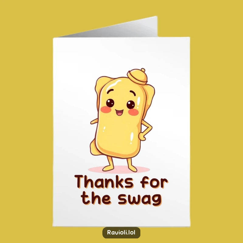 Free Printable Thank You Card: Posing Ravioli Thanks, Stylish Downloadable Gift
