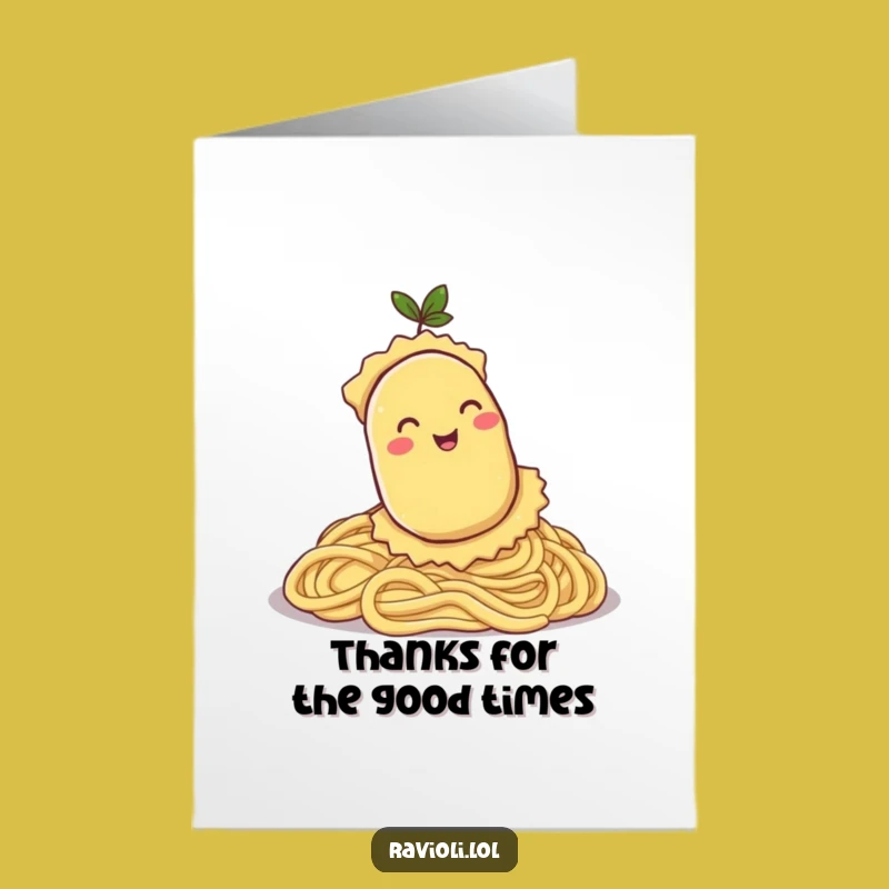 Free Printable Thank You Card: Rolling Ravioli Fun! Downloadable Humorous Gift