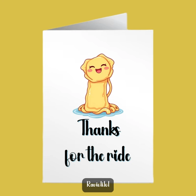 Free Printable Thank You Card: Slipping Ravioli Thanks, Cheerful Downloadable Gift