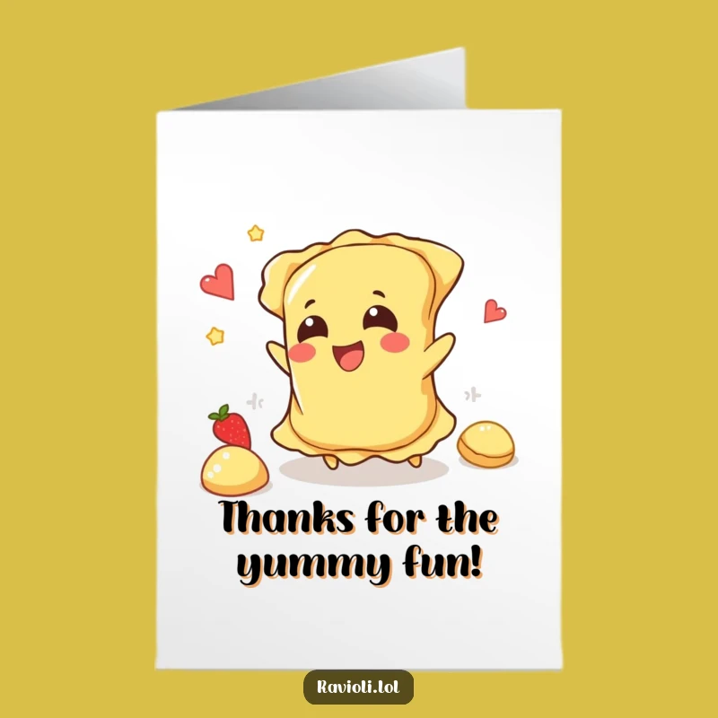 Free Printable Thank You Card: Tripping Ravioli Funny Downloadable Gift
