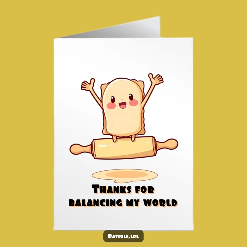 Free Printable Thank You Card: Wobbling Ravioli Gratitude, Downloadable Gift with Humor