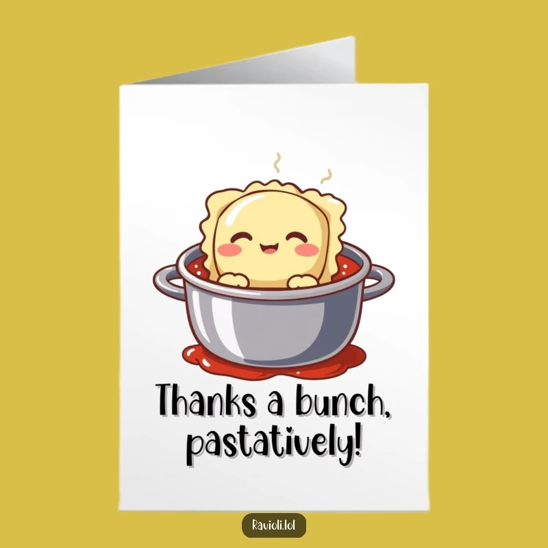Free Printable Ravioli Thank You Card: Silly Face, Heartfelt Downloadable Gift