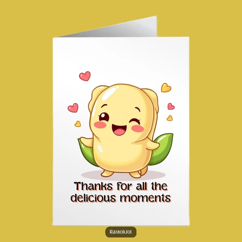 Free Printable Ravioli Juggling Peas Thank You Card: Humorous Downloadable Gift for Gratitude