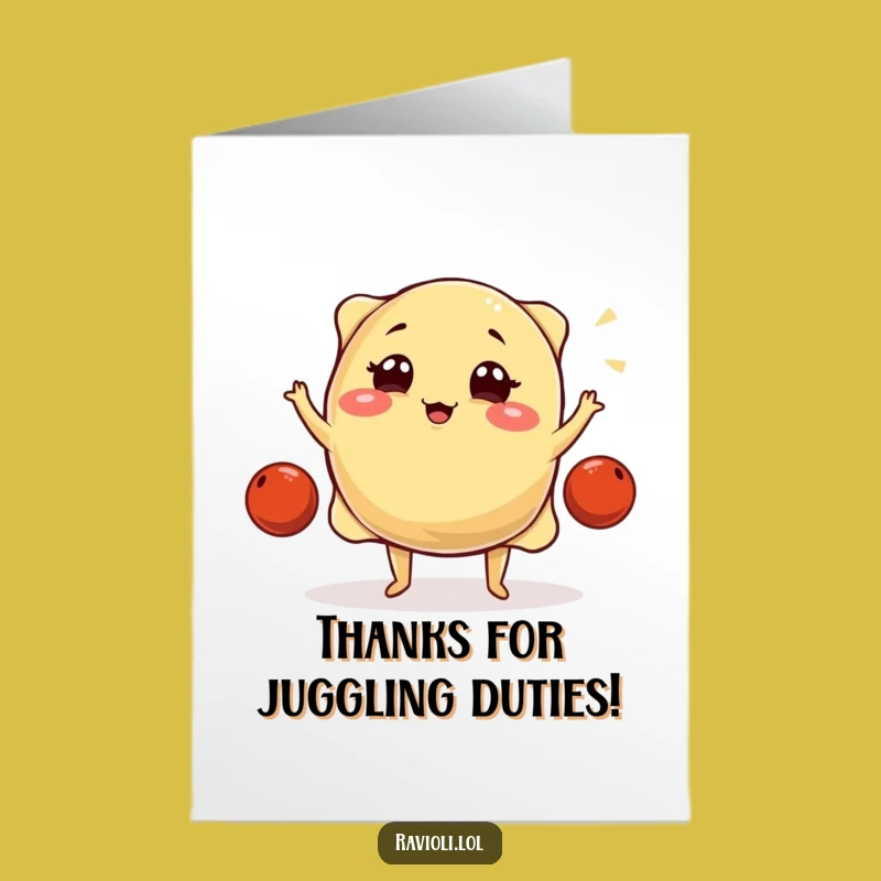Free Printable Thank You: Juggling Ravioli, Hilarious Downloadable Appreciation!