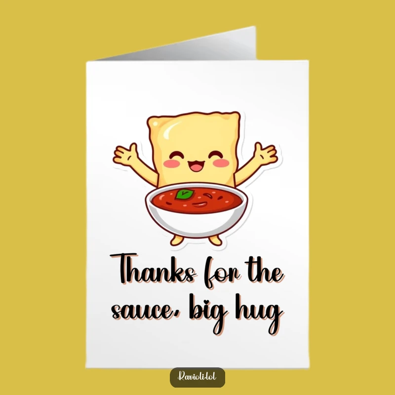 Free Printable Thank You Card: Ravioli's Marinara Hug, Italian Food Gratitude, Downloadable Appreciation