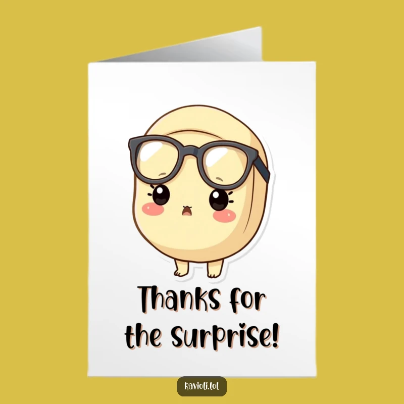 Free Printable Funny Surprised Ravioli Thank You Card - DIY Downloadable Gift