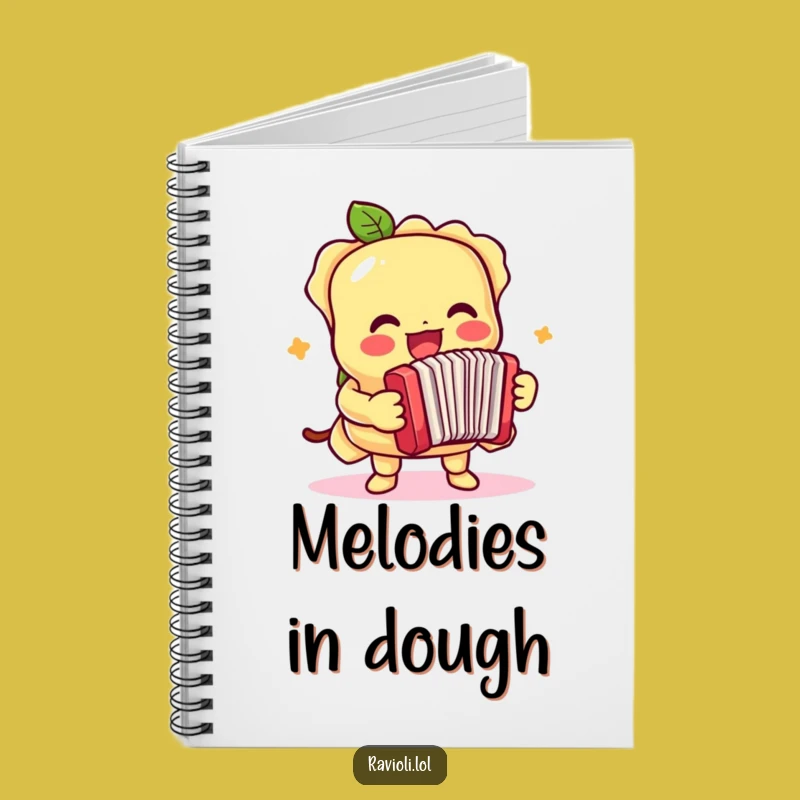Funny Ravioli Accordion Notebook - Compose Your Thoughts with Music