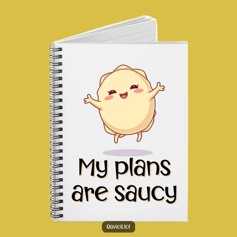 Funny Ravioli Cartwheel Notebook: Jot Down Ideas with Pasta Joy and Tiny Legs