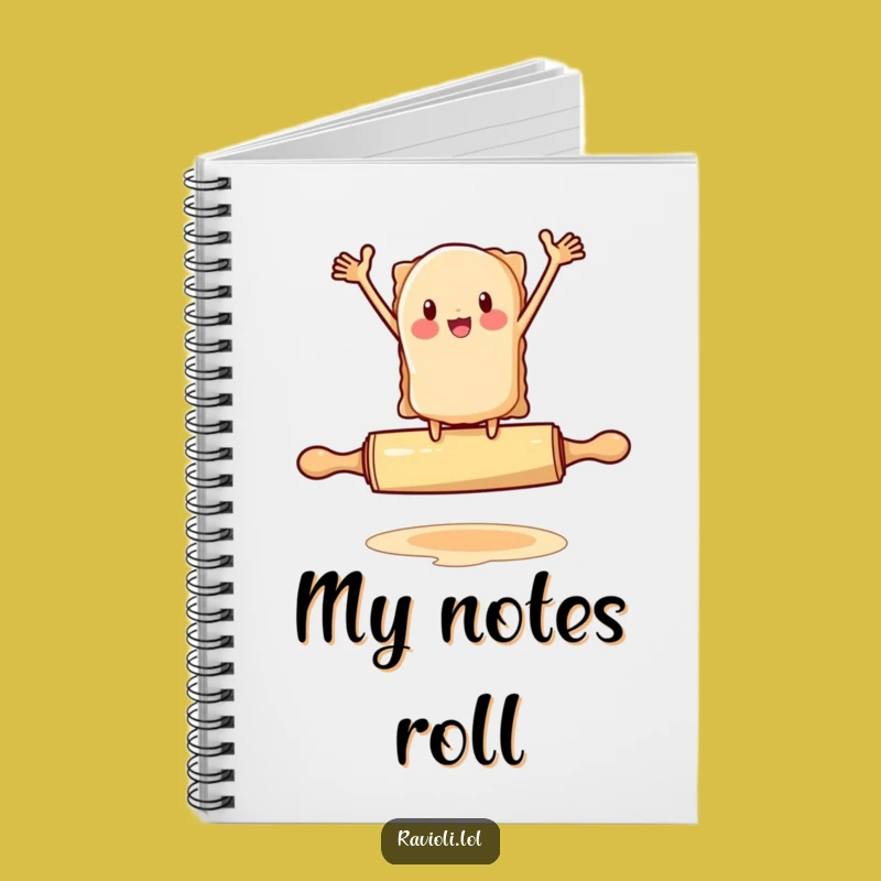 Funny Ravioli Notebook: Hilarious Rolling Pin Balance, Journal Gift